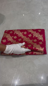 HOV Exclusive Pure Zari Handloom Banarasi Silk Saree - Jaangla  Minedar - Red - 055