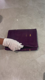 HOV Handloom Chanderi Cotton Silk Saree - Small Leaf - 028-02