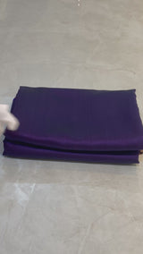 HOV HANDLOOM CHANDERI SAREE - PLAIN STRIPE TEAL - PURPLE - 096