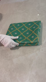 Handloom Chanderi Silk Saree- Cyan Blue