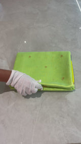 HOV Handloom Chanderi Silk Saree - Fresh Green Yellow Paisley Buta- 094