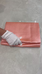 Handloom Silk Chanderi Saree - Light Pink Plain