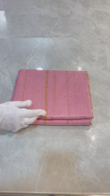 HOV HANDLOOM CHANDERI SAREE - SINGLE STRIPE GOLD - 108