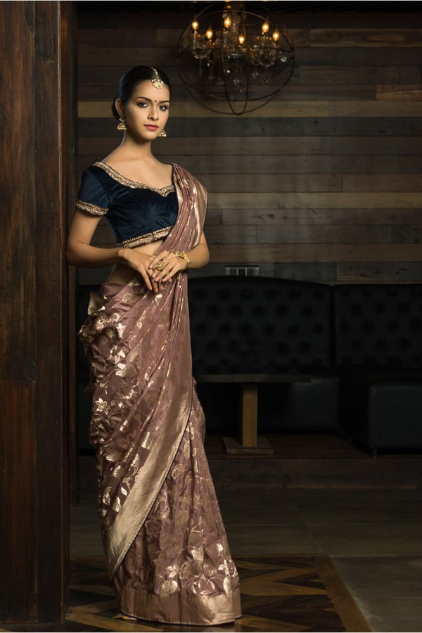 Sanjh Banarasi Jaal Saree - Vaarasa