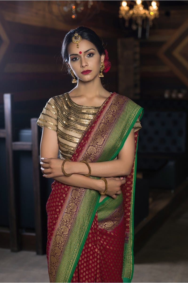 Swati Georgette Banarasi Saree - Vaarasa