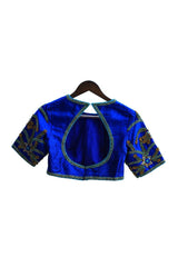 Basic Must Have Blue Green Raw Silk Blouse - Vaarasa