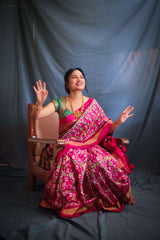Multicolor Handloom Double Ikat Patola Saree - Vaarasa