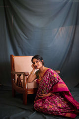 Multicolor Handloom Double Ikat Patola Saree - Vaarasa